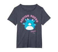 Squishmallows Squish Squad Tatiana Dragon T-Shirt, Women's Plus, Heather Blue, 3X