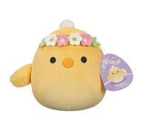Squishmallows SQUISHMALLOWS SQER00860 SQK-Little Plush (7.5'' Yellow W/Eyes Open and Flower Crown), Triston The Chick