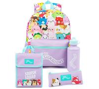 Squishmallows Back Pack 4 Piece Set 4 Piece Backpack Set (Unisex Kids Purple)