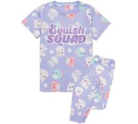 Squishmallows Unisex Kids Purple Short Sleeve Long Leg Pyjama Set - 7-8 Years