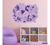 Squishmallows Wall Sticker - Purple Floral Group Decal Wall Art (60cm Width x 45cm Height)