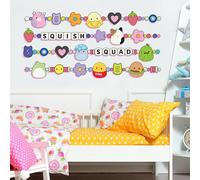 Squishmallows Wall Sticker - Squish Squad Friendship Bracelets Decal Wall Art (90cm Width x 45cm Height)