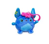 Squishpets Keychain Nila G. - Fluffy Keyring Plush, blue Plushie with Embroidered Details and big ears, 6 cm