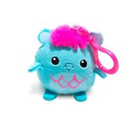 Squishpets Keychain Sinty Wave - Fluffy Keyring Plush, blue & pink Plushie with Embroidered Details, 6 cm