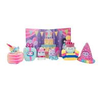 Squishville by Original Squishmallows Birthday Bash Set - Six Exclusive 2-inch Squishmallows Plush, Four Costumes and Accessories, and a Pop-Up Play Display - Toys for Kids