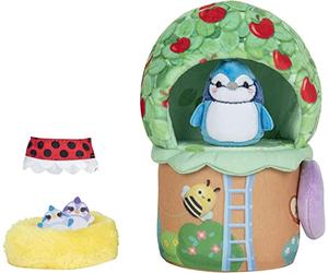 Squishville by Original Squishmallows Deluxe TipTop Treehouse Playscene - Includes 2-Inch Babs the Blue Jay Plush, Ladybug Dress, Bird’s Nest & Treehouse Playscene - Toys for Kids