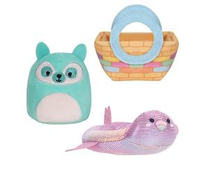 Squishville by Original Squishmallows Pool Party Accessory Set - 2-Inch Lance the Teal Lemur Plush, Inflatable Pool Tube and Woven Bag Accessories - Toys for Kids