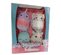 Squishville by Original Squishmallows Sparkle Squad Plush - Four 2-Inch Squishmallows Plush Including Mina, Darby, and Nara - Toys for Kids