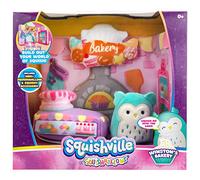 Squishville by Squishmallow Bakery Play Scene, 2” Winston Mini-Squishmallow, 8” Playset, 1 Plush Accessory, Marshmallow-Soft Animals, Bakery Toy