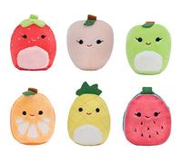 Squishville by Squishmallows Mini Plush Fruit Squad, Six 2” Soft Minimallow Plush Fruits, Irresistibly Soft Colorful Mini Peach, Pineapple, and Watermelon Squishmallows