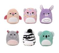 Squishville by Squishmallows SQM0144 Wildlife Squad-Six 2-Inch Mini Characters-Includes Michaela and Kiki Plus Four Mystery Figures-Irresistibly Soft, Colourful Plush, Multi