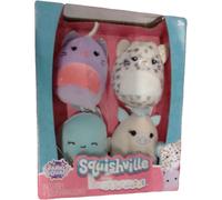 Squishville by Original Squishmallows Sparkle Squad Plush - Four 2-Inch Squishmallows Plush Including Mina, Darby, and Nara - Toys for Kids