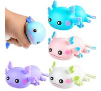 Squishy, 4 Piece Axolotl Squishy Set, Stress Ball for Relaxation, Slow Rebound, Soft and Flexible, Ideal for Office, Home and On the Go
