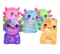 Squishy Axolotl Stress Balls,Sensory Axolotl Fidget Toys for Adults,Cute Malt Sugar Animal Stress Relief Axolotls Toys, Easter Basket Stuffers Gift, Anxiety Relief Squishy