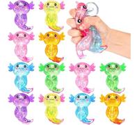 Squishy Axolotl Stress Balls,Sensory Axolotl Fidget Toys for Adults,Cute Malt Sugar Animal Stress Relief Axolotls Toys, Easter Basket Stuffers Gift, Anxiety Relief Squishy