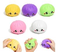 Squishy Bao Dumpling Toys, 5Pcs Mini Dumpling Squishies Set, Cute Steamer Bun Design Fidget Sensory Toys Anxiety Relief, Squeeze Toys for Adults Kids
