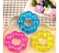 Squishy Bracelet, 3 Pieces Wearable Bracelet Stress Balls Fidget Toys, Soft Donut Stress Relief Sensory Toy, Stress Relieving Accessory for Adults, Fidget Friendly Band (3pcs a)