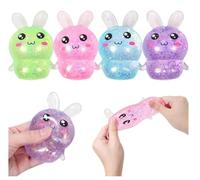 Squishy Bunny Stress Balls,Sensory Axolotl Fidget Toys for Adults,Cute Malt Sugar Animal Stress Relief Axolotls Toys, Easter Basket Stuffers Gift,Party Favors Anxiety Relief Squishy Toy