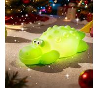 Squishy Crocodile Night Light for Kids,Unzip Novelty Animal Night Lamp,Silicone Dimmable Nursery Nightlight with 8 Soft Colors & Sleep Timer,90H Battery Rechargeable Bedside Touch Lamp,Gifts for Kids