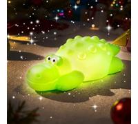 Squishy Crocodile Night Light for Kids,Unzip Novelty Animal Night Lamp,Silicone Dimmable Nursery Nightlight with 8 Soft Colors & Sleep Timer,90H Battery Rechargeable Bedside Touch Lamp,Gifts for Kids