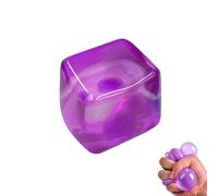 Squishy Cube,Ice Cube Squishy,Clear Sensory Block For Daily Focus And Relaxation,Transparent Tactile Hand Squeeze Item For Desk Work,Silent Classroom Tool For Deep Concentration,Single Piece (Purple)