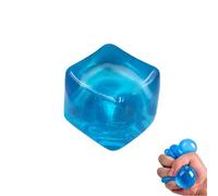 Squishy Cube,Ice Cube Squishy,Clear Sensory Block For Daily Focus And Relaxation,Transparent Tactile Hand Squeeze Item For Desk Work,Silent Classroom Tool For Deep Concentration,Single Piece (blue)