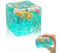 Squishy Cube, Ocean Shells Nice Ice Cube Squishy Fidget Toys, Slow Rise Squishies Stress Balls for Adults & Teens, Soft Squeeze Sensory Toys for Stress and Anxiety Relief