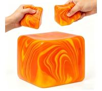 Squishy Doh Cube Toy, 5cm Squishy Stress Fidget Toys, Cube Stress Balls for Adults Kids, Sensory Stress Relief Toys, Squeeze Balls Fidgets for Autism Adhds Anxiety Relief (Orange)