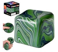 Squishy Doh Cube Toy, 5cm Squishy Stress Fidget Toys, Cube Stress Balls for Adults Kids, Sensory Stress Relief Toys, Squeeze Balls Fidgets for Autism Adhds Anxiety Relief（Green）