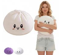 Squishy Dumpling Toy, 15cm Small & 25cm Giant Options, Soft Squeeze Stress Relief Fidget Toy, Cute Bao Bun Sensory Toy Gift(White, 25CM)