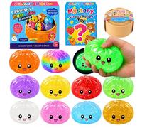 Squishy Dumpling Toy, Glowing Mystery Glitter Dumpling Squishy + 2Pcs Mystery Squishy Toy, Durable Stress Relief Fidget Toys for Kids and Adults, Cute Desk Decor for Office and Study Time