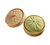 Squishy Dumpling Toy - Realistic Giant Bao Bun with Steamer Box, Sensory Fidget Toys for Anxiety Relief & Stress, Funny Squeeze Gift for Kids & Adults