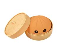 Squishy Dumpling with Steamer Box Giant Dumpling Squishy Toy Large Stress Relief Sensory Ball for Adults Kids Squishy Balls Slow Rebound Fidget Toy for Home Office (Orange)