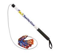 Squishy Face Studio Flirt Pole V2 with Lure - Durable Dog Toy for Fun Obedience Training & Exercise, Rainbow Tie Dye, Jr. - 24 inch