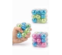 Squishy Fidget Toy Click Cube - Soft Gel Bead Sensory Stress Relief Toy, Squeeze & Click Cube for Kids & Adults, Desk Fidget, Assorted Colours