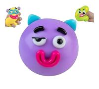 Squishy Fidget Toy, Soft Dog Squishy with Funny Expression, Slow Rise Dogs Face Swap Squishy, Creactive Stress Balls for Adults Teens, Sensory Squeeze Toy for Stress Relief (Purple)
