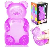 Squishy Fidget Toy, Stress Bear Squishy Toy, Slow Rise Squishy Stress Ball, Sensory Anxiety Relief Squeeze Toy for Kids & Adults Ages 3+ (Purple)