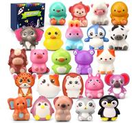 Squishy Fidget Toys for Kids, Cute Party Favors Slow Rising Squeeze Toys, Soft Foam Animal Squishies for Office Desk Decor, Birthday Goodie Bag Fillers, Pinata Stuffers, Classroom Prizes 24 PCS