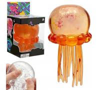 Squishy Fidget Toys, Glitter Jellyfish Stress Relief Toy For Adults, Soft Tpr Sensory Toy With Wiggly Tentacles for School, Office & Travel, Portable Anxiety Relief Squeeze Jellyfish Ball