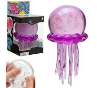 Squishy Fidget Toys, Glitter Jellyfish Stress Relief Toy For Adults, Soft Tpr Sensory Toy With Wiggly Tentacles for Travel, School & Office, Portable Anxiety Relief Squeeze Jellyfish Ball