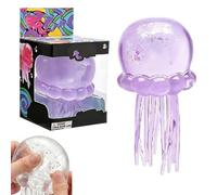 Squishy Fidget Toys, Glitter Jellyfish Stress Relief Toy For Adults, Soft Tpr Sensory Toy With Wiggly Tentacles, Portable Anxiety Relief Squeeze Jellyfish Ball for Office, School & Travel