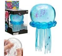Squishy Fidget Toys, Glitter Jellyfish Stress Relief Toy For Adults, Soft Tpr Sensory Toy With Wiggly Tentacles, Portable Anxiety Relief Squeeze Jellyfish Ball for Travel, School & Office