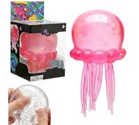Squishy Fidget Toys, Glitter Jellyfish Stress Relief Toy, Soft Tpr Sensory Toy With Wiggly Tentacles, Portable Anxiety Relief Squeeze Jellyfish Ball for Office, Travel & School for Adults