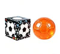 Squishy Football Stress Ball,Transparent Soccer Squeeze Toy with Removable Box,Anti-Anxiety Fidget Sensory Toy,Slow Rising Soft Ball for Kids Adults (Orange)