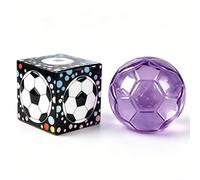 Squishy Football Stress Ball,Transparent Soccer Squeeze Toy with Removable Box,Anti-Anxiety Fidget Sensory Toy,Slow Rising Soft Ball for Kids Adults (Purple)