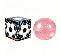 Squishy Football Stress Ball,Transparent Soccer Squeeze Toy with Removable Box,Anti-Anxiety Fidget Sensory Toy,Slow Rising Soft Ball for Kids Adults (Pink)