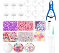 Squishy Making Kit,Diy Empty Stress Ball Skins,Diy Custom Squish-y Maker Set With 6-Color Filling Beads And Tools For Sensory Crafting,Desk Office Stress Relief Ornament