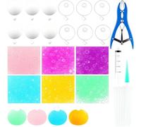 Squishy Making Kit,Diy Empty Stress Ball Skins,Diy Custom Squish-y Maker Set With 6-Color Filling Beads And Tools For Sensory Crafting,Desk Office Stress Relief Ornament