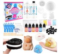 Squishy Making Kit, Make Your Own Squishy Set, Squishy Set 500 ml Liquid Silicone AB Creative DIY Gifts Include Molds, Gloves, Measuring Cups, and Wooden Sticks