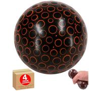 Squishy Neon Bead Ball Stress Relief Sensory Fidget Toy for Kids and Adults Squeeze Tactile Handheld Toy Bead Filled Soft Grip Neon Colours Calming Focus Toy Collectable Fidget Ball 4 Pack